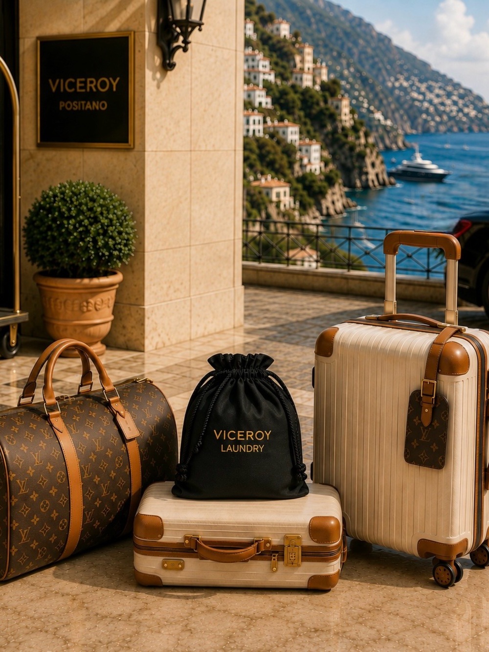 Viceroy Hotels & Resorts Black Heavy Canvas Luxury Travel Laundry Bag NWOTs